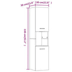 Armario de baño madera contrachapada gris Sonoma 30x30x130 cm