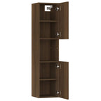 Armario de baño madera de ingeniería marrón roble 30x30x130 cm