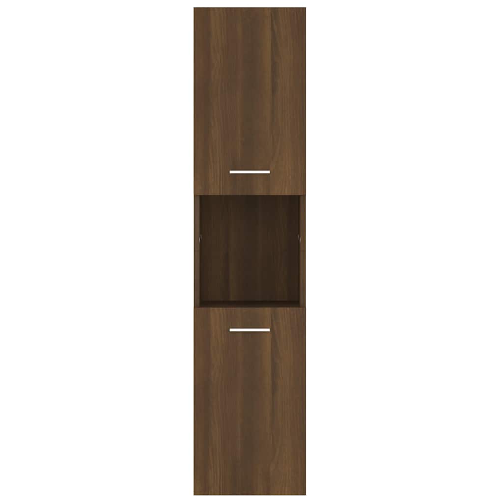Armario de baño madera de ingeniería marrón roble 30x30x130 cm