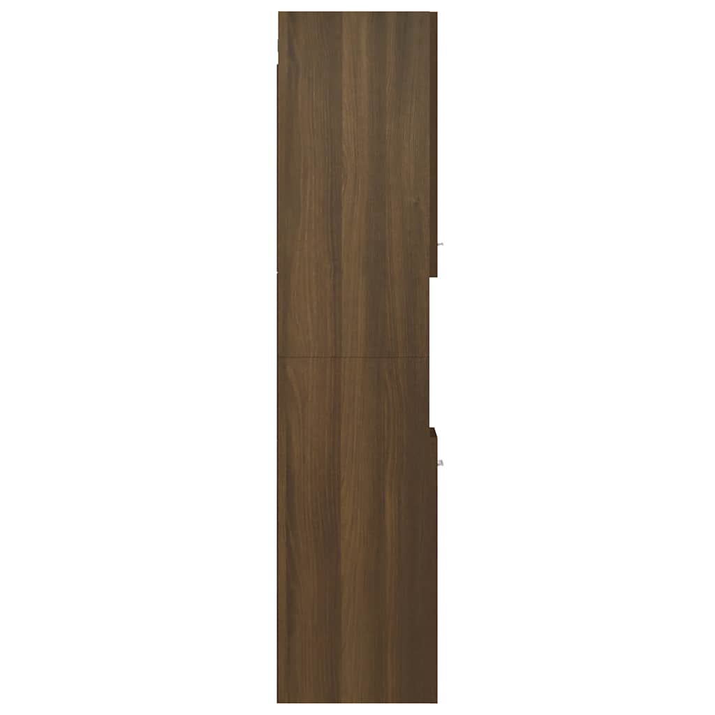 Armario de baño madera de ingeniería marrón roble 30x30x130 cm