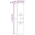 Armario de baño madera de ingeniería marrón roble 30x30x130 cm