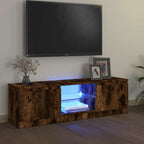 Mueble de TV con luces LED blanco 100X35,5x25 cm