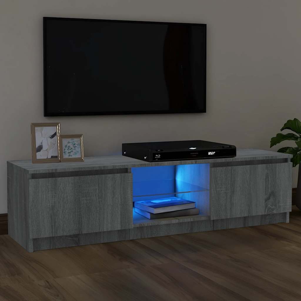 Mueble de TV con luces LED blanco 100X35,5x25 cm