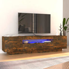 Mueble de TV con luces LED blanco 100X35,5x25 cm