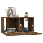 Armario colgante para TV madera roble ahumado 60x30x30 cm