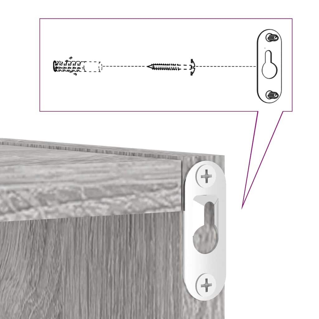 Estanterías de pared 2 pcs Gris Sonoma 26 x 15 x 26 cm