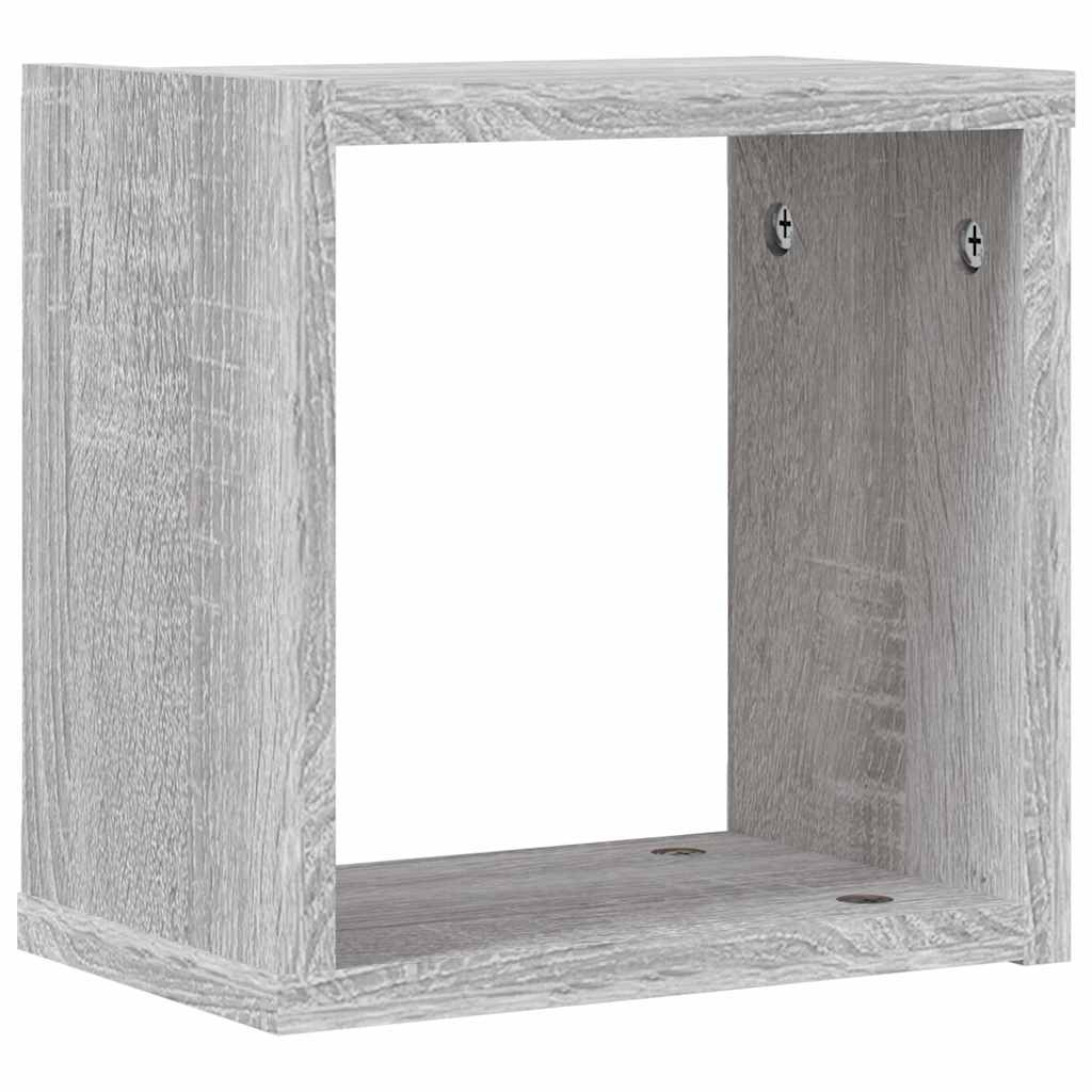 Estanterías de pared 2 pcs Gris Sonoma 26 x 15 x 26 cm