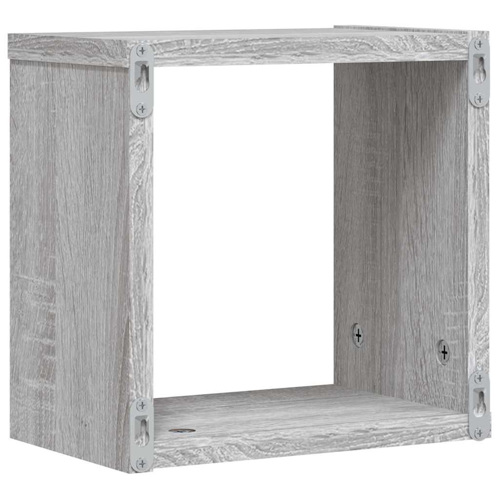 Estanterías de pared 2 pcs Gris Sonoma 26 x 15 x 26 cm
