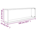 Estante cúbico de pared 2 uds madera roble ahumado 100x15x30cm