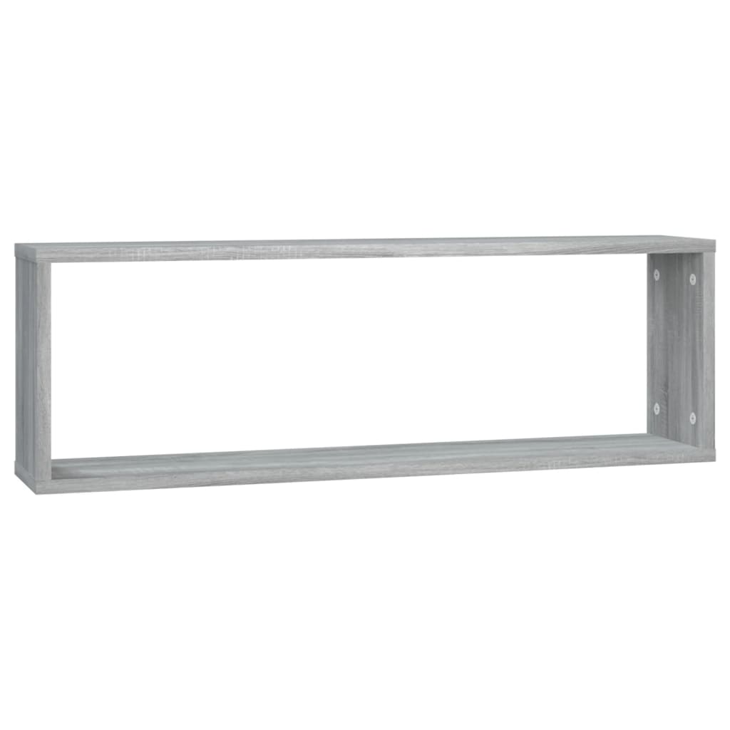 Estante cúbico de pared 2 uds madera gris Sonoma 80x15x26,5cm