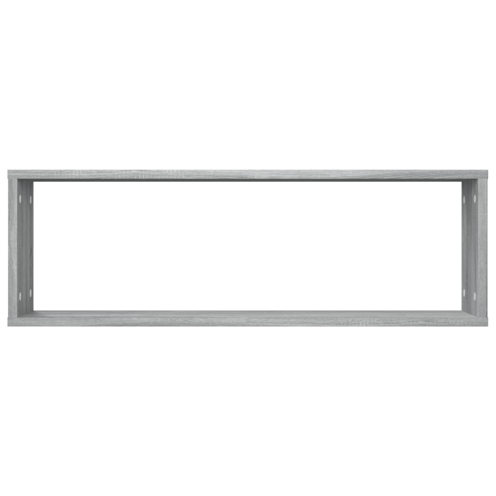 Estante cúbico de pared 2 uds madera gris Sonoma 80x15x26,5cm