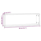 Estante cúbico de pared 2 uds madera gris Sonoma 80x15x26,5cm