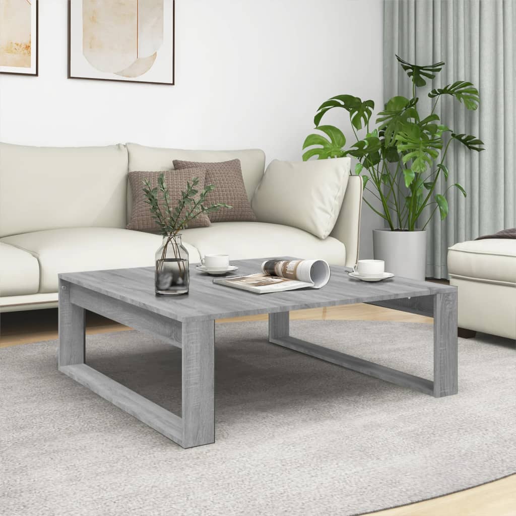 Mesa de centro madera de ingeniería envejecida 100x100x35 cm
