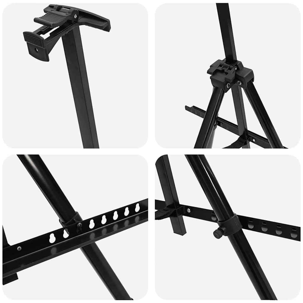 Caballete de exhibición ajustable metal negro