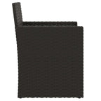 Set sofás de exterior 3 pzas con cojines ratán sintético negro