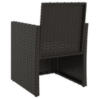 Set sofás de exterior 3 pzas con cojines ratán sintético negro