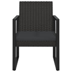 Set de muebles de jardín 3 pzas y cojines ratán sintético negro