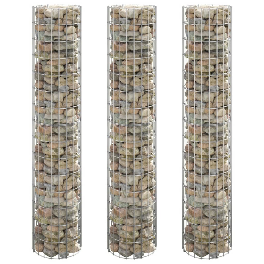 Arriate gaviones circular 3 uds acero galvanizado Ø30x100 cm