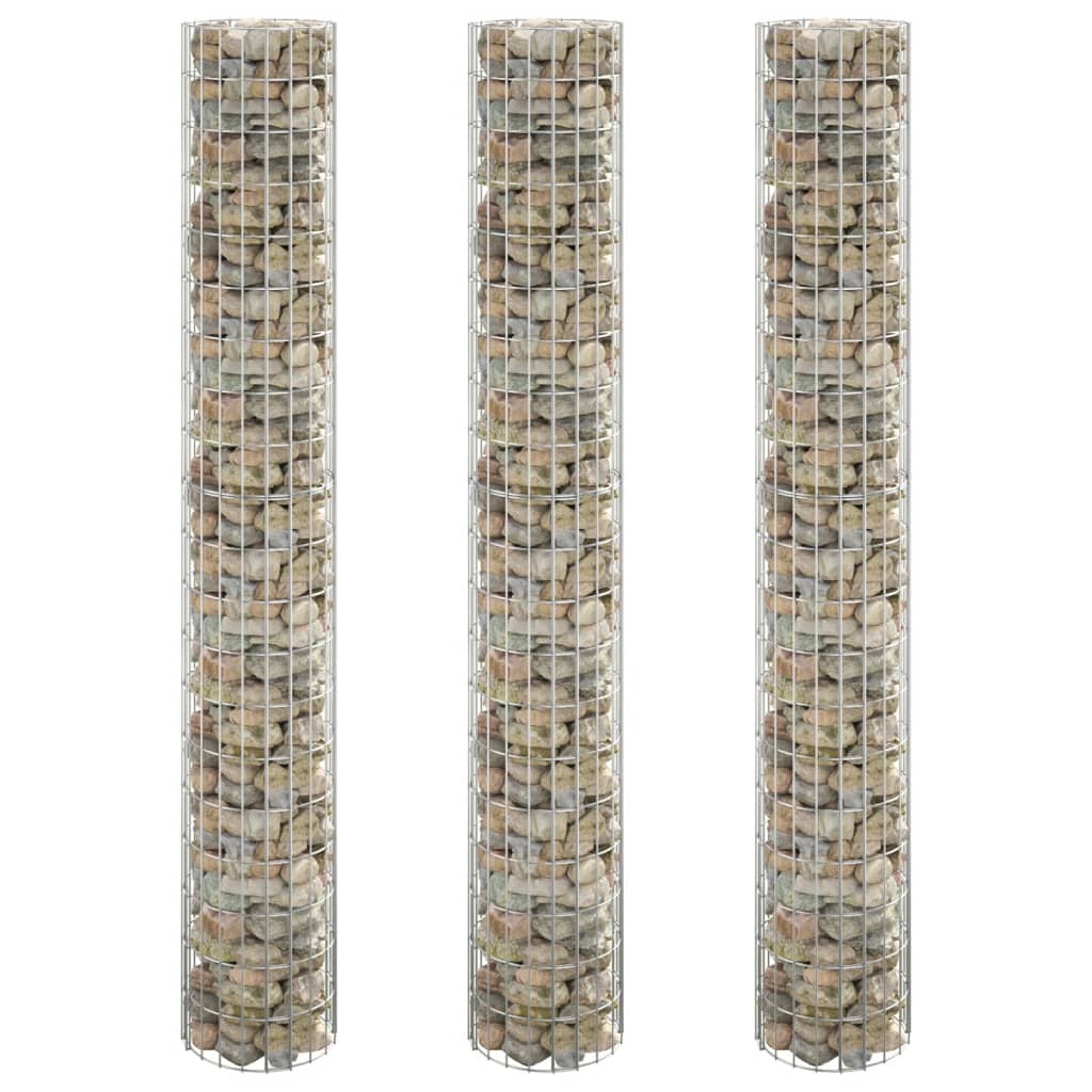 Arriate gaviones circular 3 uds acero galvanizado Ø30x100 cm