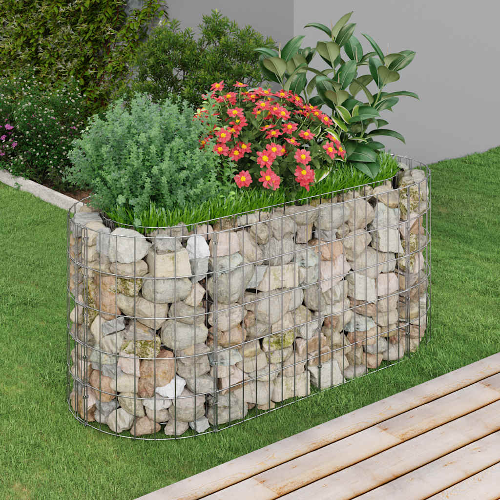 Arriate de gaviones de hierro galvanizado 120x50x100 cm