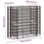 Arriate de gaviones de hierro galvanizado 120x50x100 cm