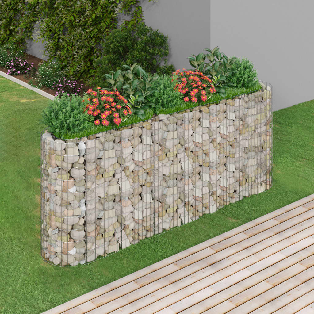 Arriate de gaviones de hierro galvanizado 120x50x100 cm