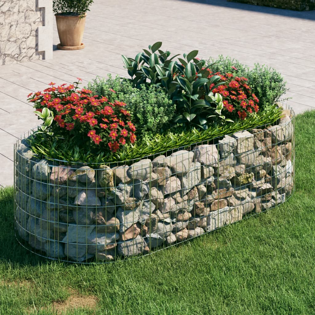 Arriate de gaviones de hierro galvanizado 120x50x100 cm