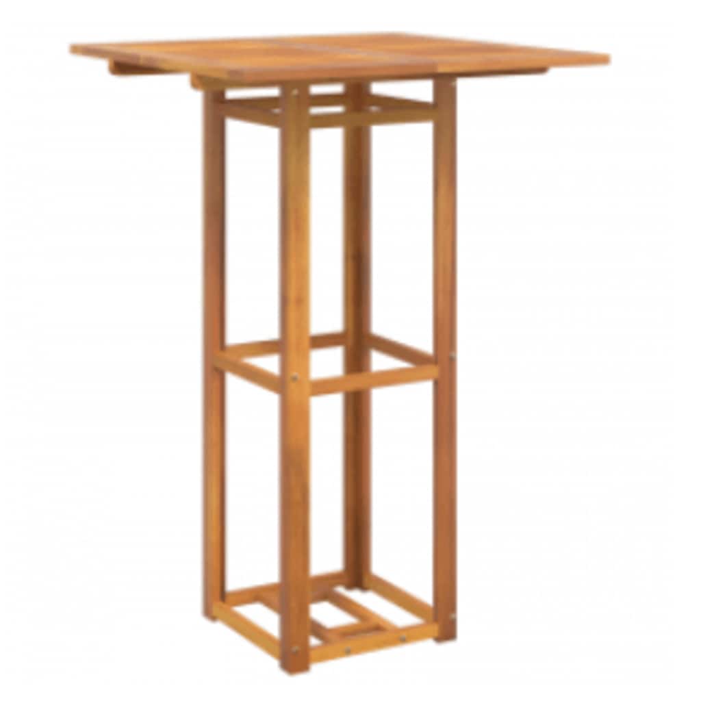 Mesa alta de terraza madera maciza de acacia 75x75x110 cm