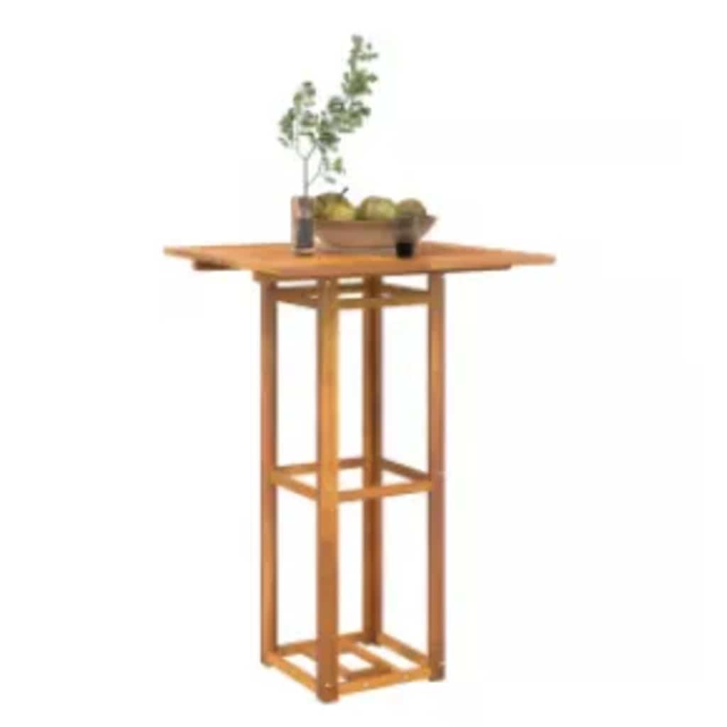 Mesa alta de terraza madera maciza de acacia 75x75x110 cm