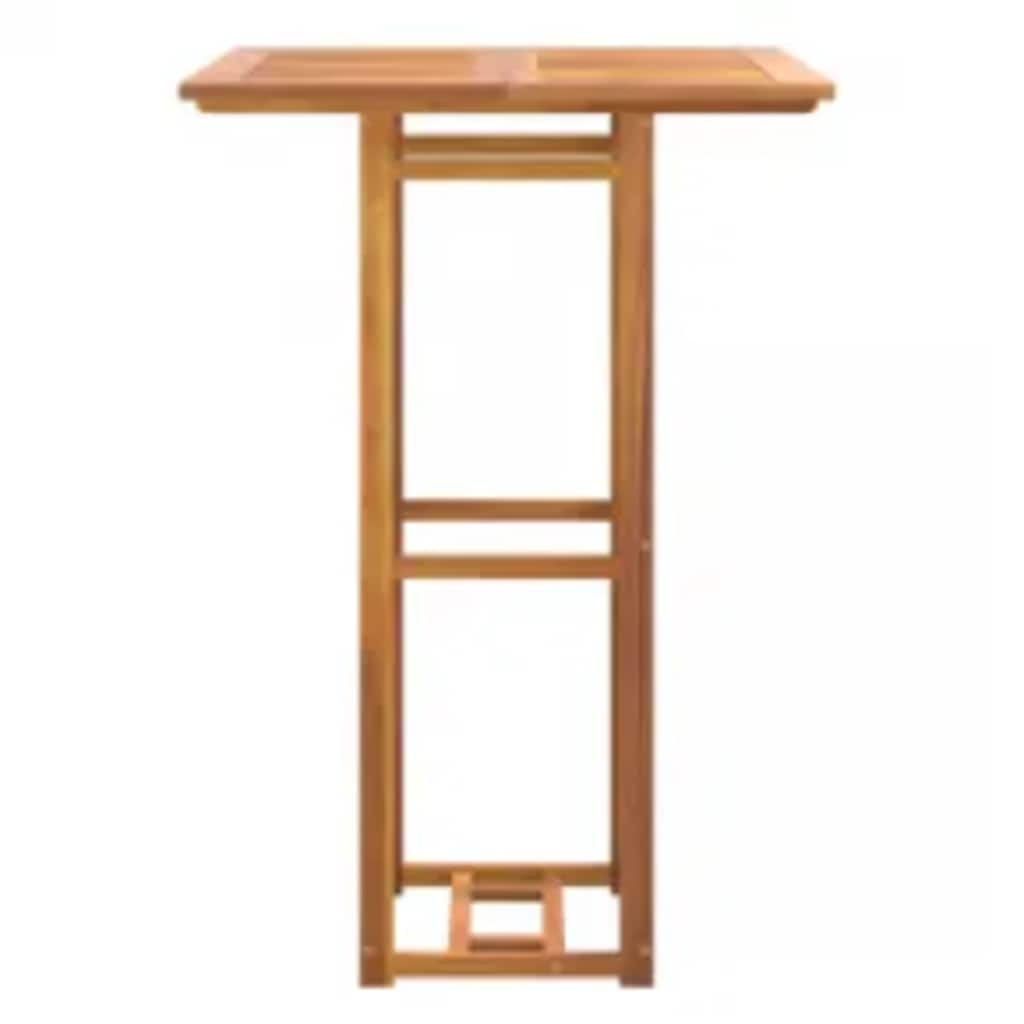 Mesa alta de terraza madera maciza de acacia 75x75x110 cm