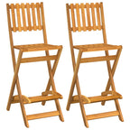 Taburetes altos de jardín plegables 2 uds madera maciza acacia