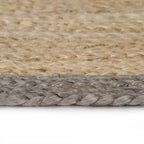 Alfombra hecha a mano de yute con borde gris 180 cm