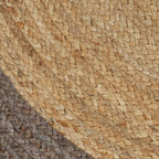 Alfombra hecha a mano de yute con borde gris 180 cm