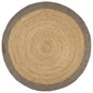 Handmade jute rug with grey border 180 cm