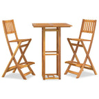 Juego muebles de bar de jardín 3 piezas madera maciza de acacia