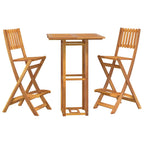 Juego muebles de bar de jardín 3 piezas madera maciza de acacia