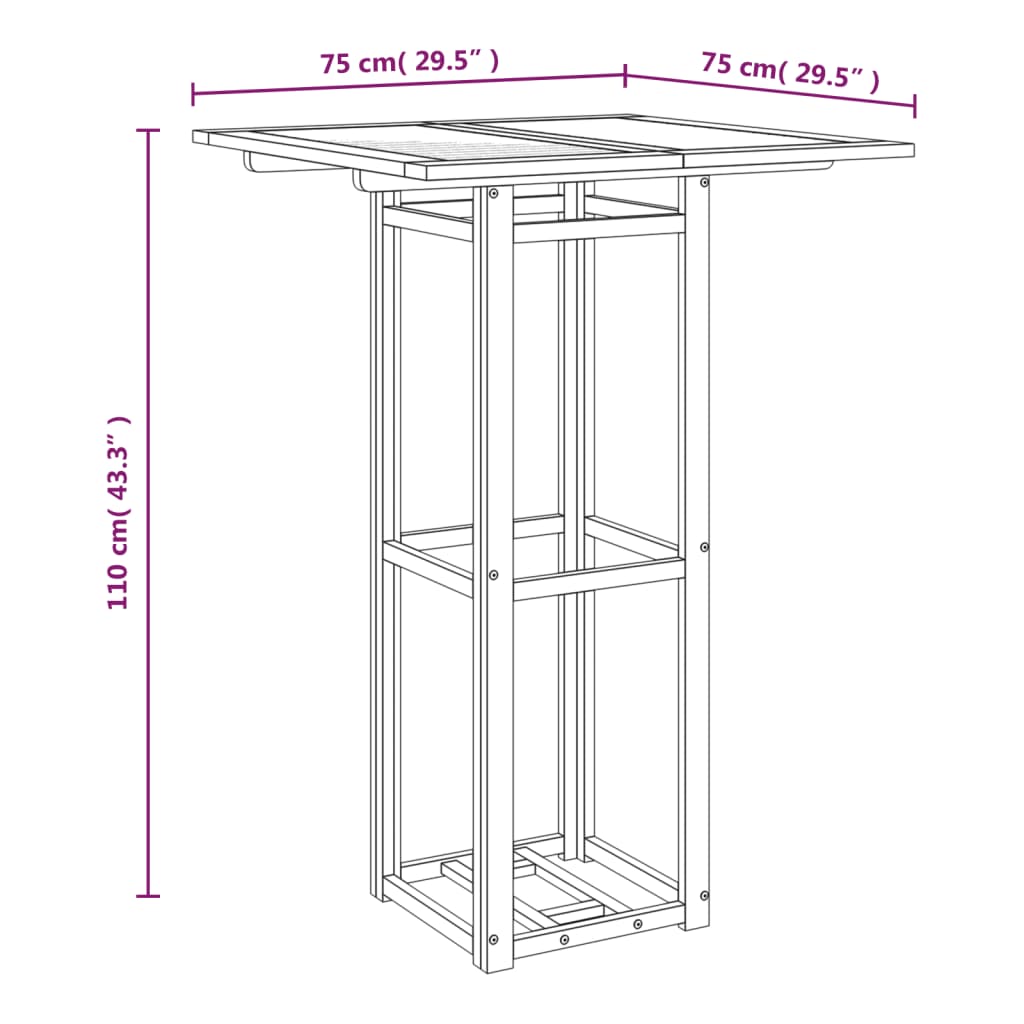 Juego muebles de bar de jardín 3 piezas madera maciza de acacia