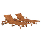 Set de tumbonas con mesita 2 uds madera maciza de acacia