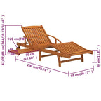 Set de tumbonas con mesita 2 uds madera maciza de acacia