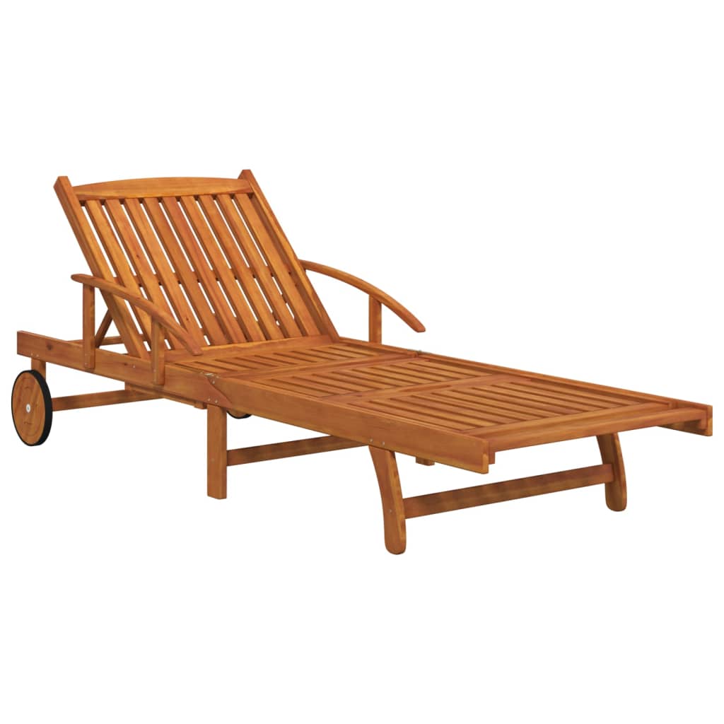 Set de tumbonas con mesita 2 uds madera maciza de acacia