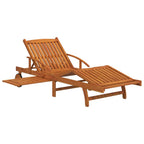 Set de tumbonas con mesita 2 uds madera maciza de acacia