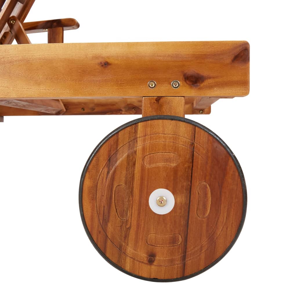 Set de tumbonas con mesita 2 uds madera maciza de acacia