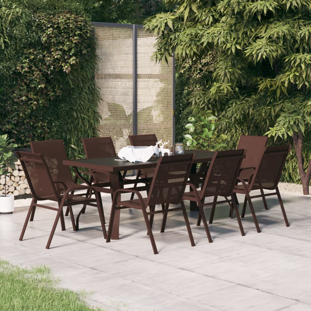 Juego de comedor para jardín 5 piezas negro