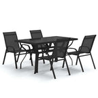Juego de comedor para jardín 5 piezas negro