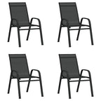 Juego de comedor para jardín 5 piezas negro
