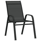 Juego de comedor para jardín 5 piezas negro