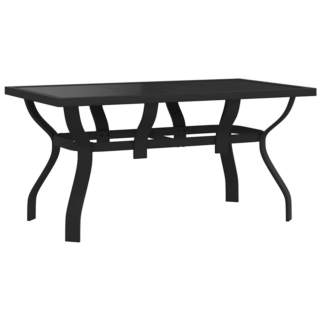 Juego de comedor para jardín 5 piezas negro