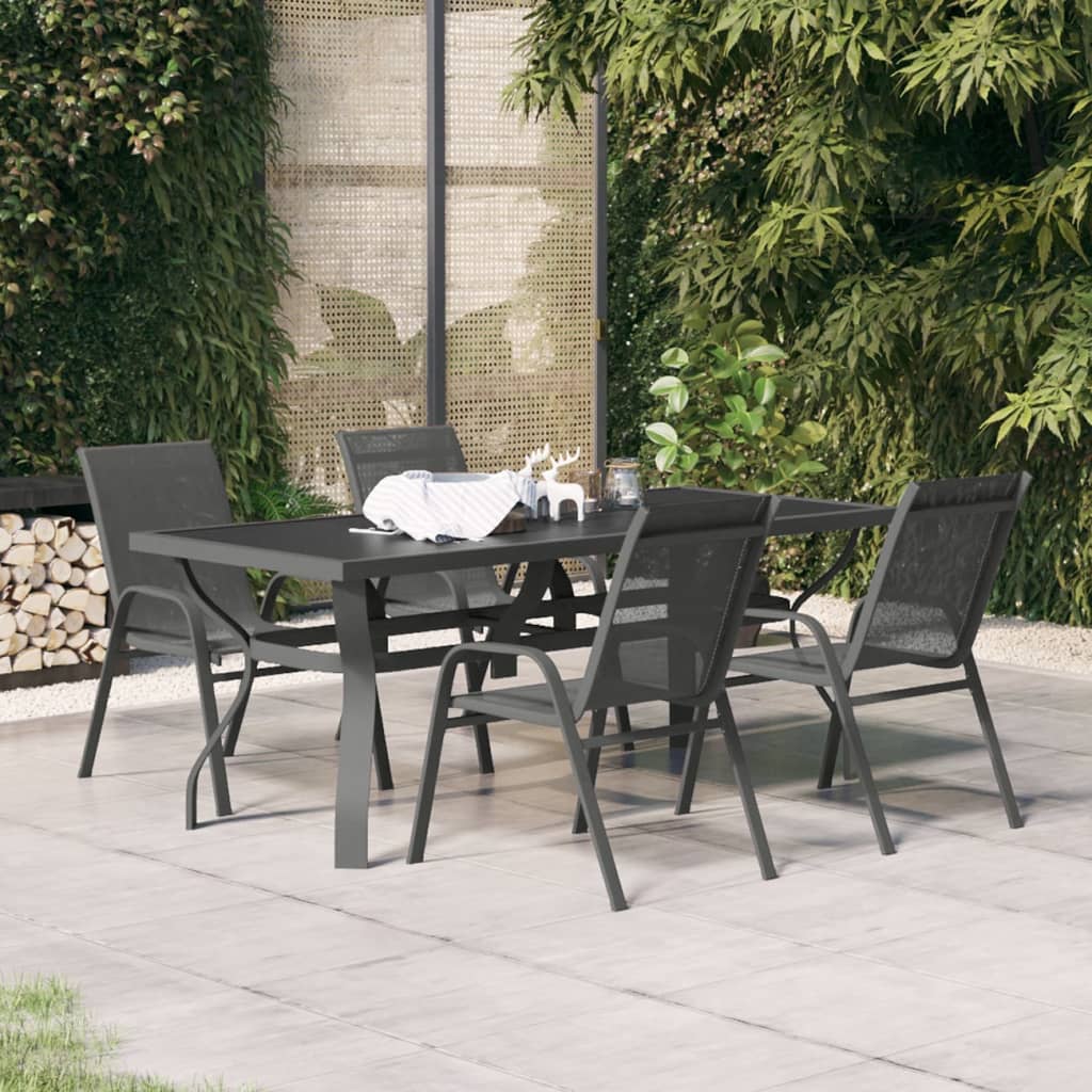 Juego de comedor para jardín 3 piezas ratán sintético negro