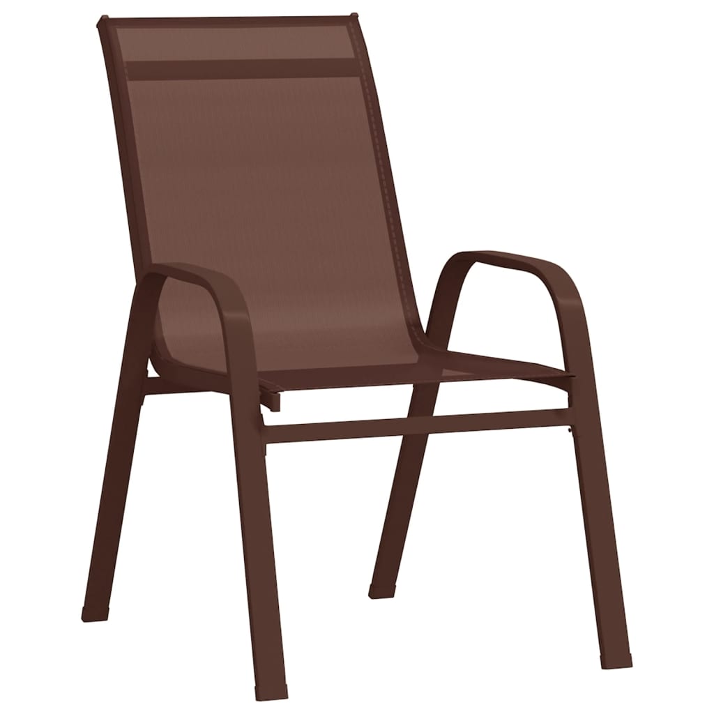 Juego de comedor de jardín 5 piezas con cojines marrón y negro