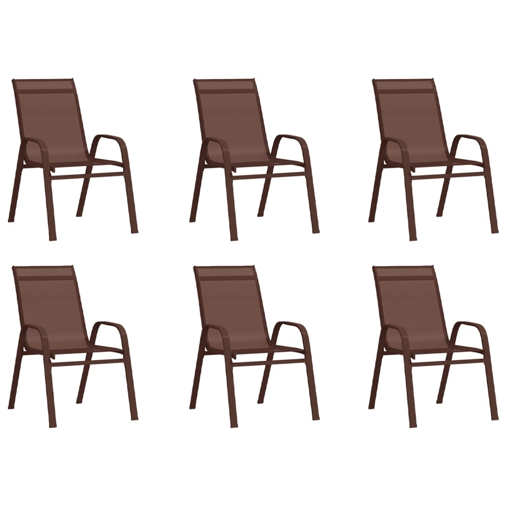 Juego de comedor de jardín 7 piezas marrón y negro